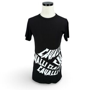 Cavalli Class Womens Black Graphic Logo Mini T-Shirt Dress QXT10A JD060 Size M